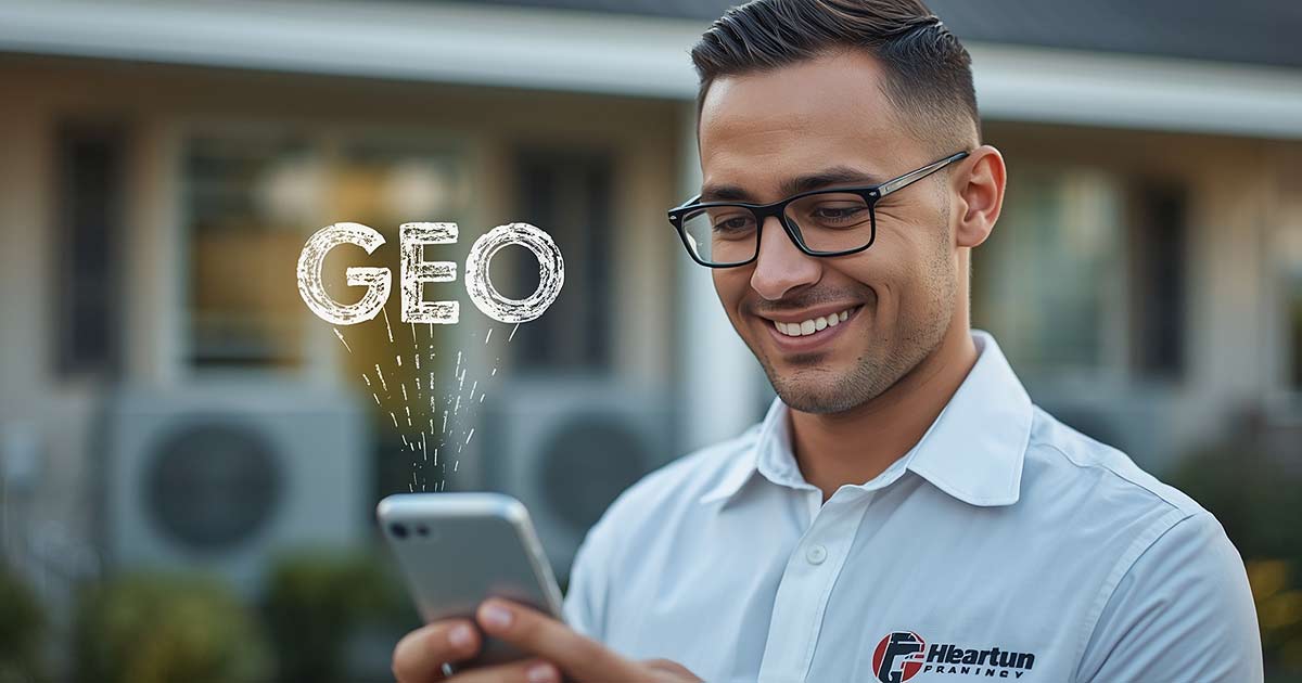 hvac tech using a cellphone